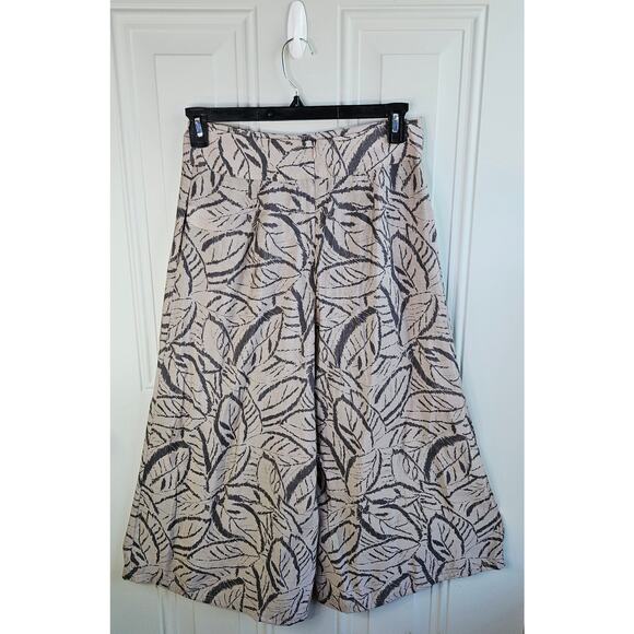 🦃 O’Neill Colin Leaf Print Culottes Capris Size Medium Beachy Coastal Grandma - Picture 3 of 11